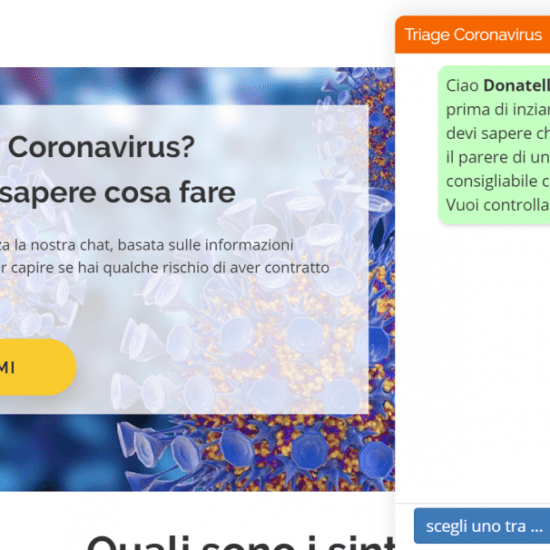 schermata chatbot coronavirus